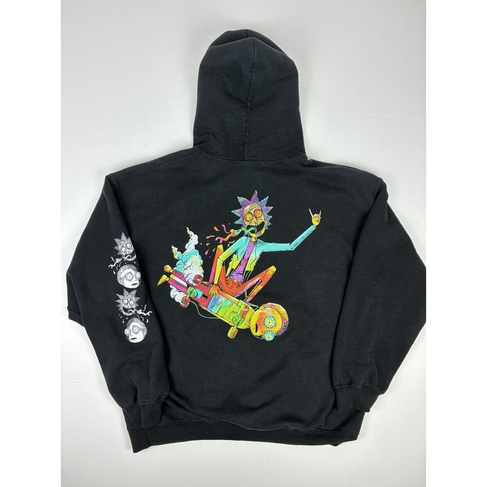 Rick and Morty Psychedelic Rick Skateboarding Graphic Hoodie Size L Streetwear